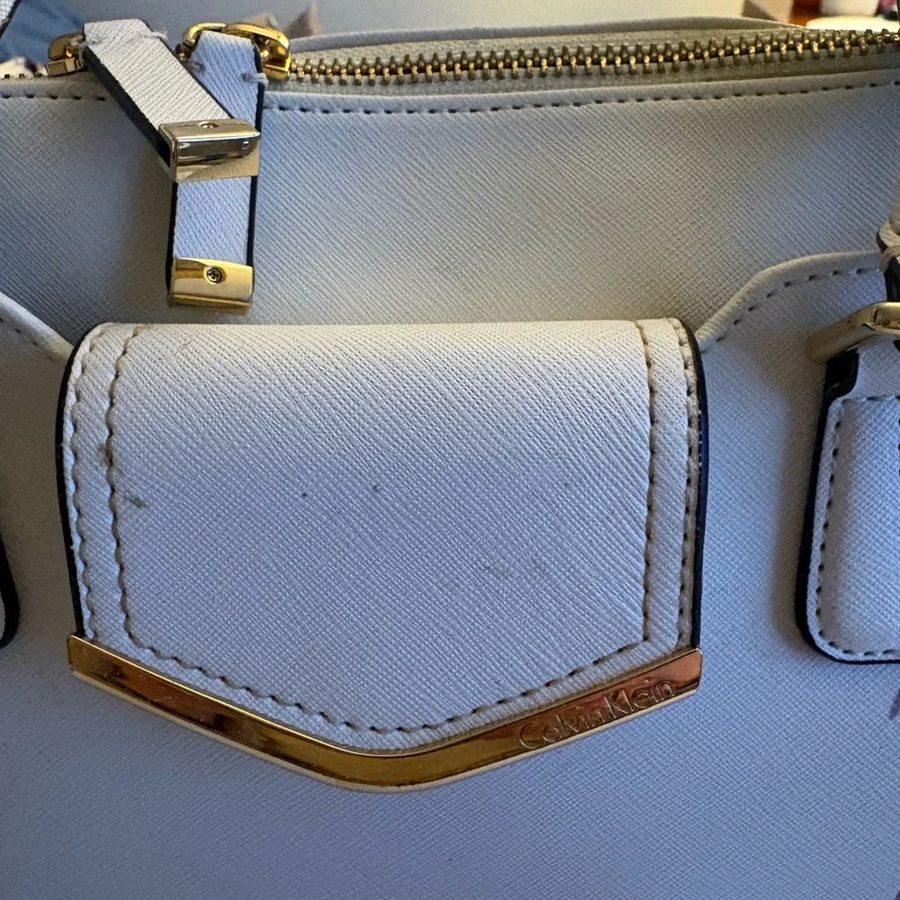 Calvin Klein Collection White and Pink Floral Satchel - Picture 2 of 16